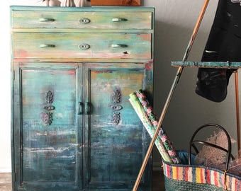 SOLD Monet Vintage Hand Painted Dresser