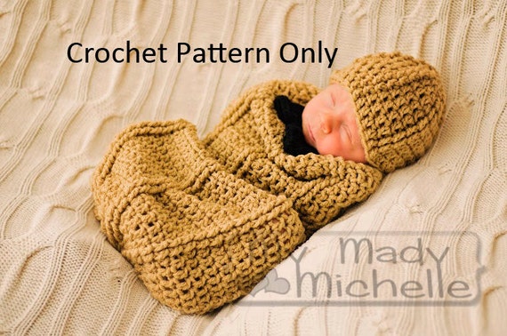 Download Crochet Pattern for Infant Peanut Cocoon 0-3 months with hat