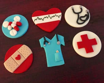 Medical Themed Cupcake Toppers