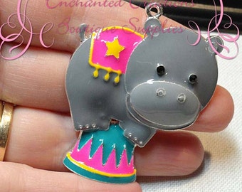 2" Adorable Enamel Circus Balancing Hippo