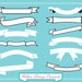 Ribbon Banner set clipart for digital scrapbooking, labels, invitations INCLUDING BLACK versions