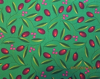 ANDOVER FABRIC Cranberry Harvest Home - Nancy Davis Murty for Andover Fabric RARE - 1 Yard - #F2