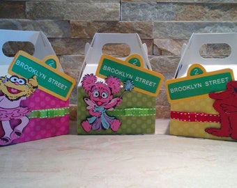 Sesame Street Mini Gable Box/ Elmo Mini Gable Boxes/ Abby Cababra box/ Sesame Street Mini favor boxes