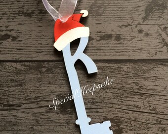 Personalised Initial Child's Name Santa Magic Key Bespoke Unique Wooden Novelty Gift
