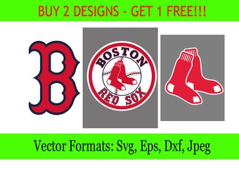 Boston Red Sox logos in SVG / Eps / Dxf / Jpg files INSTANT DOWNLOAD!