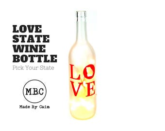 wine bottle with lights inside, state, wine bottle lights, bottle with lights, bottle lights, wine bottles, wine art, lighted bottle, lights