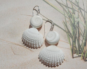 Shiva Eye and Seashell Earrings