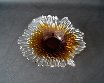 Glas Schale Humppila Finnland Glasschale Sunburst Schale Kristallglas Tauno Wirkkala