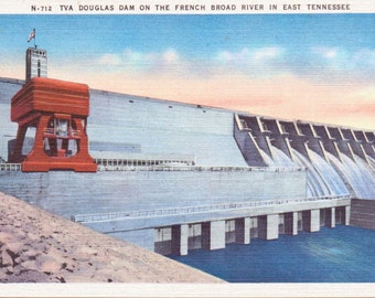 French Broad River, Tennessee, Douglas Dam, TVA - Vintage Postcard - Postcard - Unused (H)