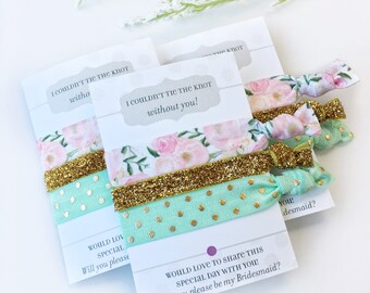 Will You Be My Bridesmaid Hair Ties, Bridesmaid Proposal, I Couldn't Tie The Knot Without You Hair Ties, Flower Girl and Bridesmaid Gift