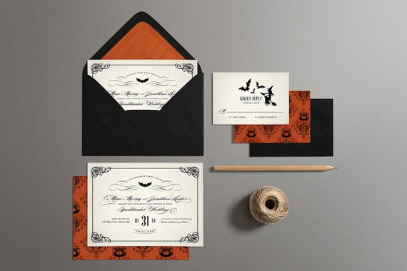 Halloween Wedding Invitations Printable Halloween Wedding