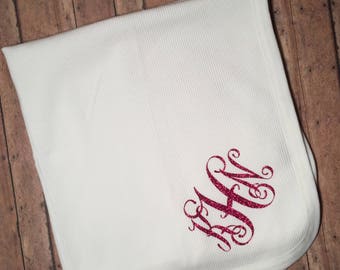 Infant Thermal Blanket With Monogram
