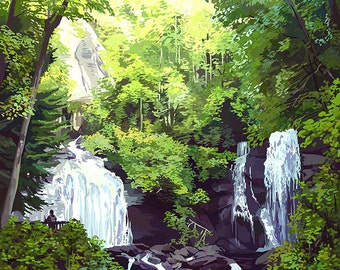 Anna Ruby Falls - Georgia (Art Prints available in multiple sizes)
