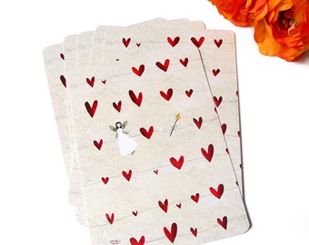 A Fairy, A Wand, Some Hearts - Postcard