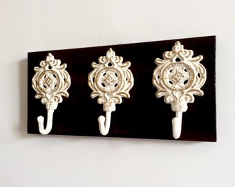 Key Holder for Wall, Key Organizer / Key Rack / Decorative Wall Hooks / Shabby Chic Hooks / Rustic Key Hooks / Coat Hooks
