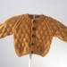 Handmade Knitted Baby Cardigan/Sweater Size 3-6 Month/20 Inches in Mustard with Brown Buttons,Baby Gift Hand Knit, baby boy