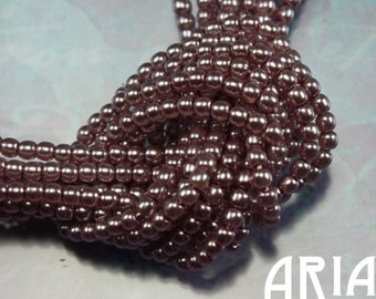 DUSTY ROSE: 2mm Czech Glass Pearl Beads (150 beads per strand)