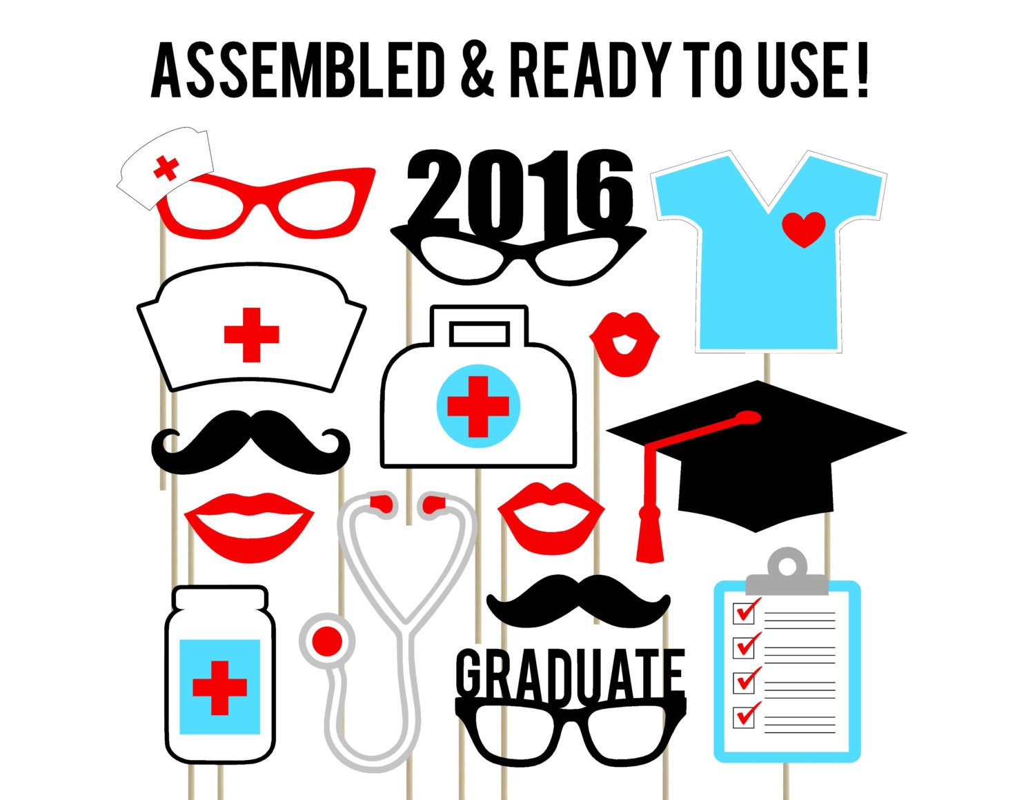 Nursing Graduation Photo Booth Props . Nurse Photo Booth Props
