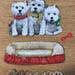 White westie die cut with bed x 1