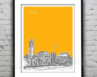 Varna Skyline Poster Art Print Burgaria Version 1