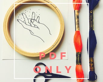 Girl Magic Printable Pattern Modern Embroidery PDF Hoop Art DIY