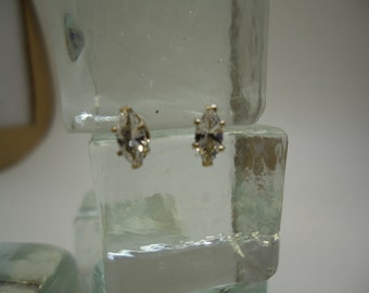 Marquise Cut White Sapphire Earrings in Sterling Silver #859