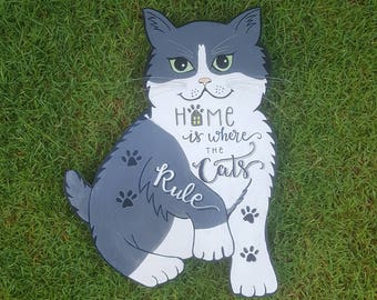 Home Is Where The Cats Are, Cat Lovers, Wall Art, Cat Craft,
