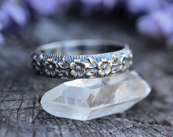 Silver Stacking Rings Sterling Silver Stacking Ring Sterling Silver Ring Band Sterling Silver Stackable Rings Sterling Silver Flower Ring
