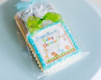 animal jungle baby shower cookie favors-- 1 dozen