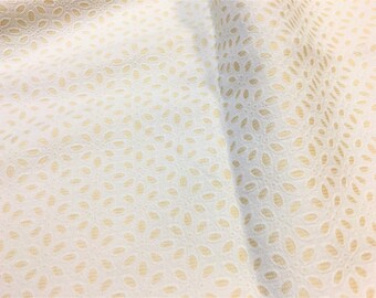 Vintage Eyelet Fabric Silk Cotton