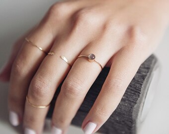 Grey Moonstone Ring | 14K Gold Filled | Stacking Ring | Birthstone | Minimalist Ring | Gift For Her