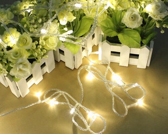 32 ft 100 LED String Fairy Lights Battery Operated Wedding Party Christmas decoration, Warm White, White