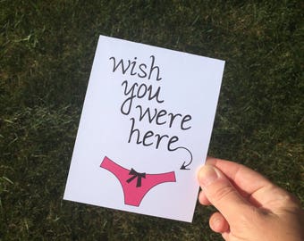 Funny Long Distance Relationship Card - Funny Long Distance Love Card - Funny Anniversary Card - Funny I love you card - Wish you were here
