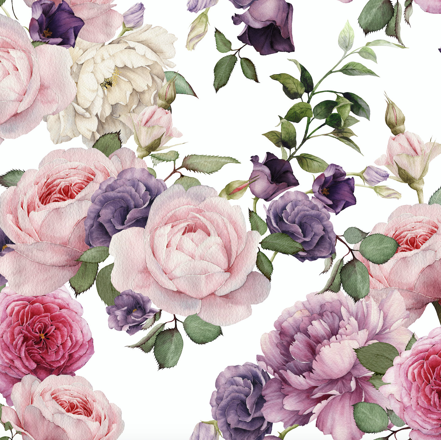 Black And White Floral Iphone Wallpaper Watercolor Floral Wallpaper Pink Roses Removable Wallpaper