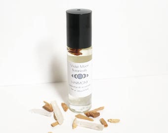 Perfume Oil Roll On - palo santo scent - HARMONY // travel, purse size roll on fragrance // crystal infused // natural, vegan beauty