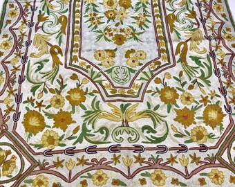 Beautiful Kashmir Oriental Rug, Living Room Rug, Oriental Rug, White Rug, Traditional Rug, Area Rugs 3 x 5, Dining Room Rug