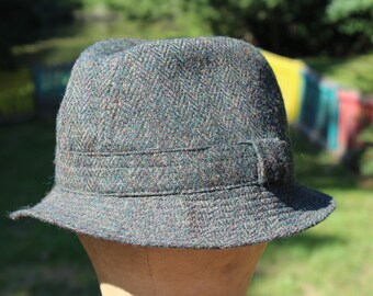 Chapeau Structuré MAKINS En Laine Avec De Vraies Plumes - Vert/brun - Neuf Avec étiquettes