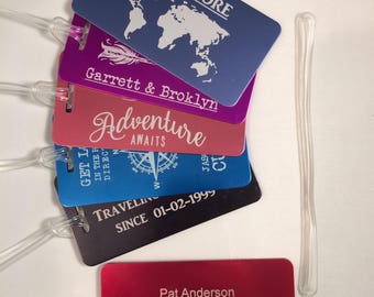 Personalized Metal Luggage Tag Monogram Luggage Tag Luggage Tags Personalized Mr and Mrs Luggage Tag Custom Luggage Tag Gift Aluminum
