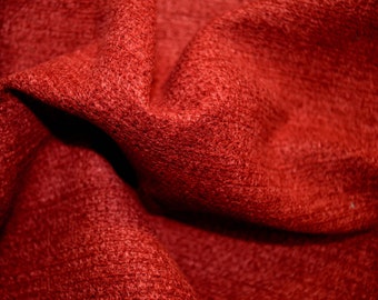 REMNANT Red Chenille Fabric 2 PIECES 56 inches x 8.5 yards