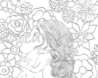 Girls with Tattoos Pack Adult Coloring Pages Magnolias
