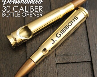 Personalized 30 Caliber Bullet Bottle Opener - custom bullet bottle opener, boyfriend gift, groomsmen gift, engraved beer gift