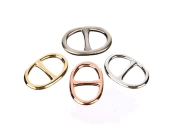 Oval Anchor chain Scarf ring Yellow gold Silver plated Scarf holder Elegant Scarf Pin beautiful box gift packed Flora Koh