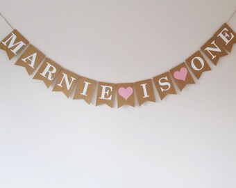 Personalised birthday bunting baby girl first birthday party decoration
