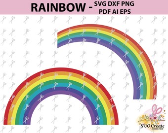 Rainbow cut file svg template clipart vector pdf dxf ai eps png papercut cutting plotter scanncut baby design print tshirt