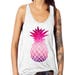 Free Shipping! Pink Watercolor Pineapple Tank Top/Summer Tank Top/ Womens Tank
