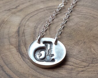 Silver oxidized initial necklace, initial pendant, personalized necklace, personalized pendant sterling silver custom initial charm