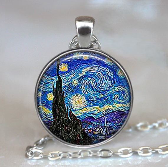 Starry Night pendant Van Gogh necklace Van Gogh art jewelry