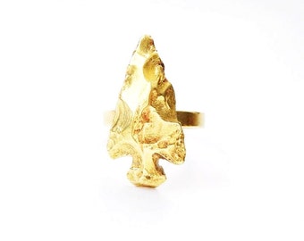 Cast Brass Arrowhead Ring