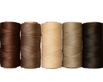 Waxed Cord Polyester - Macrame Cord - Linhasita Waxed Polyester - Set of 5 Colors - 10 meters each color