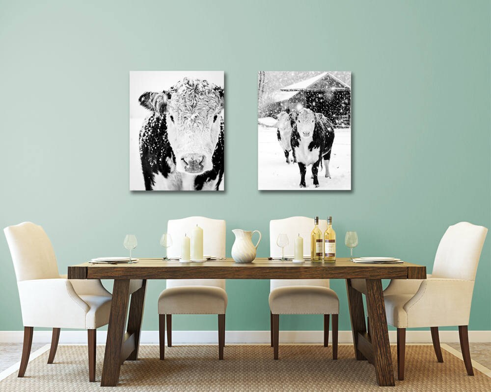 Black And White Cow Art Print Farmhouse Rustic Decor Black And White Cow Art Print Farmhouse Rustic Decor